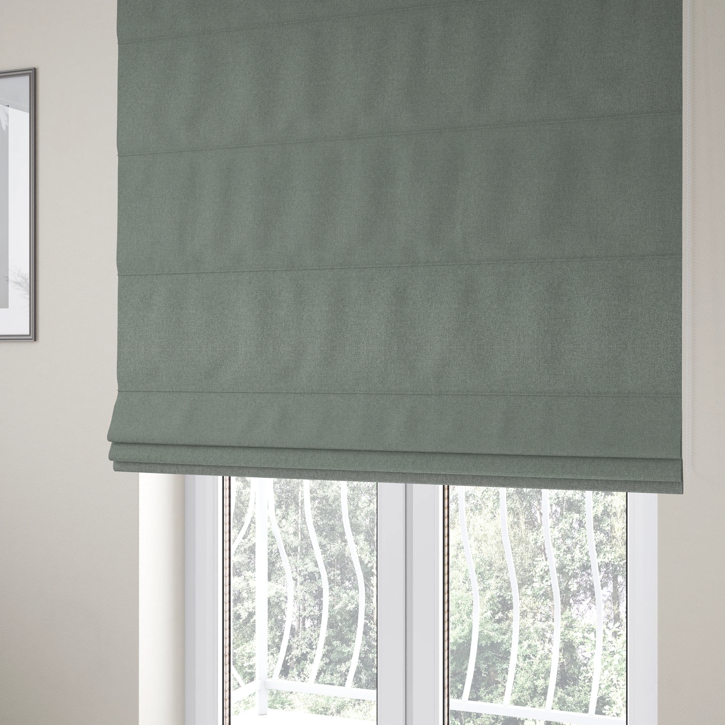 Jordan Soft Touch Chenille Plain Water Repellent Cloud Grey Upholstery Fabric CTR-1642 - Roman Blinds