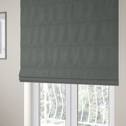 Jordan Soft Touch Chenille Plain Water Repellent Ash Grey Upholstery Fabric CTR-1643 - Roman Blinds