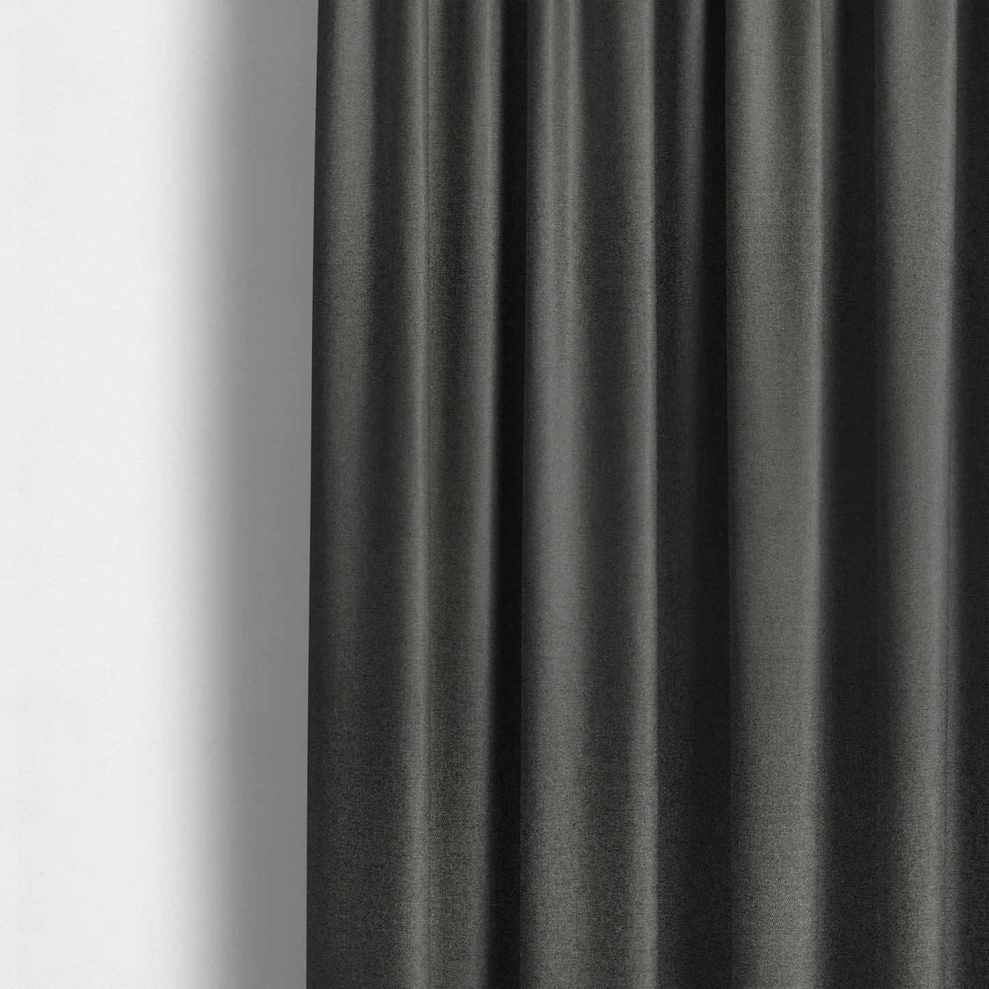 Jordan Soft Touch Chenille Plain Water Repellent Black Upholstery Fabric CTR-1644 - Made To Measure Curtains