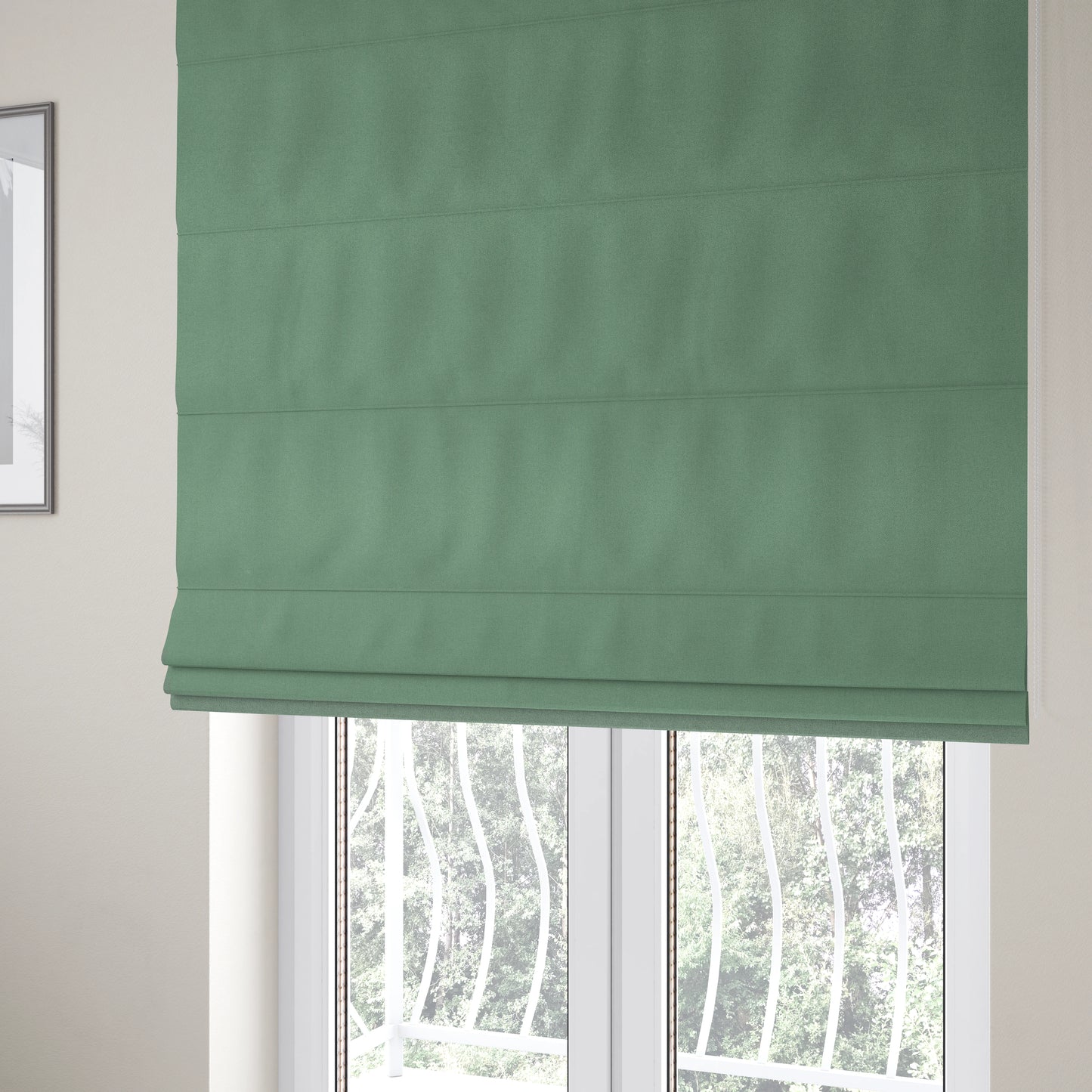 Yorkshire Plain Chenille Jade Green Upholstery Fabric CTR-1656 - Roman Blinds