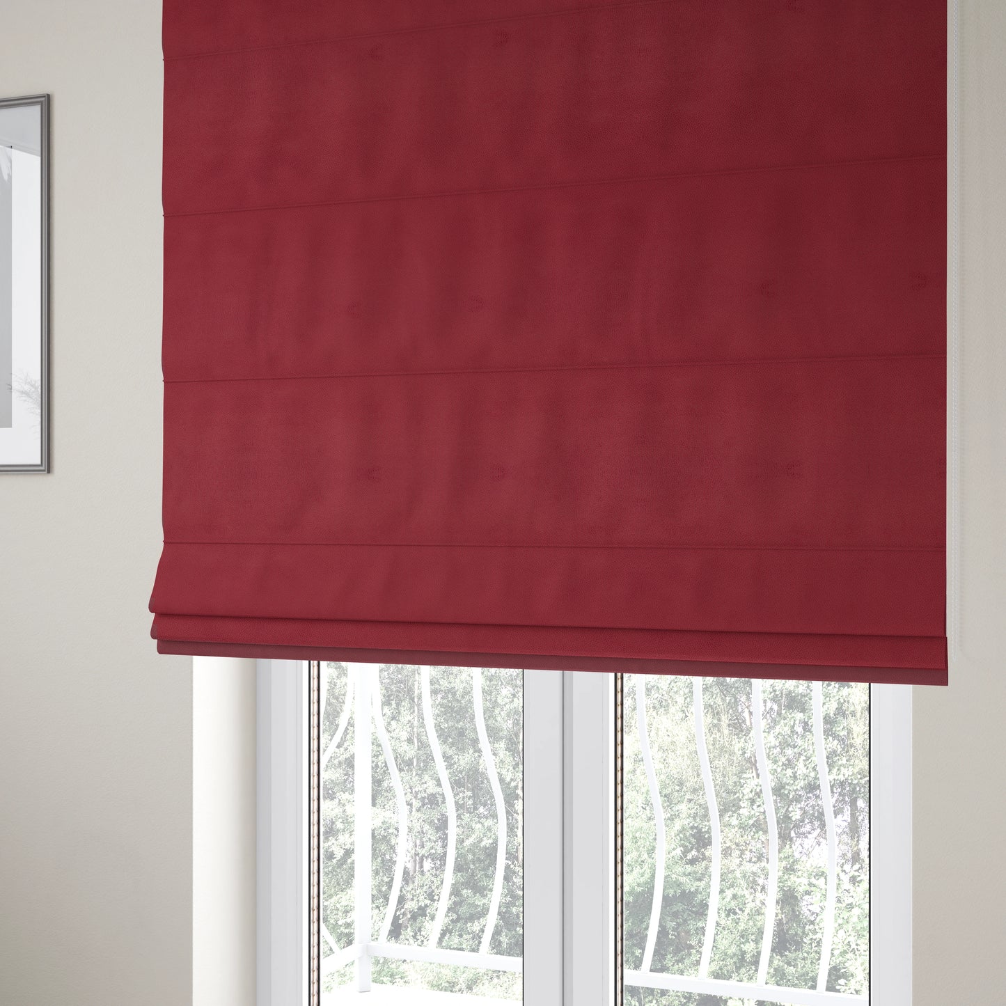 Calgary Soft Suede Red Colour Upholstery Fabric CTR-1679 - Roman Blinds