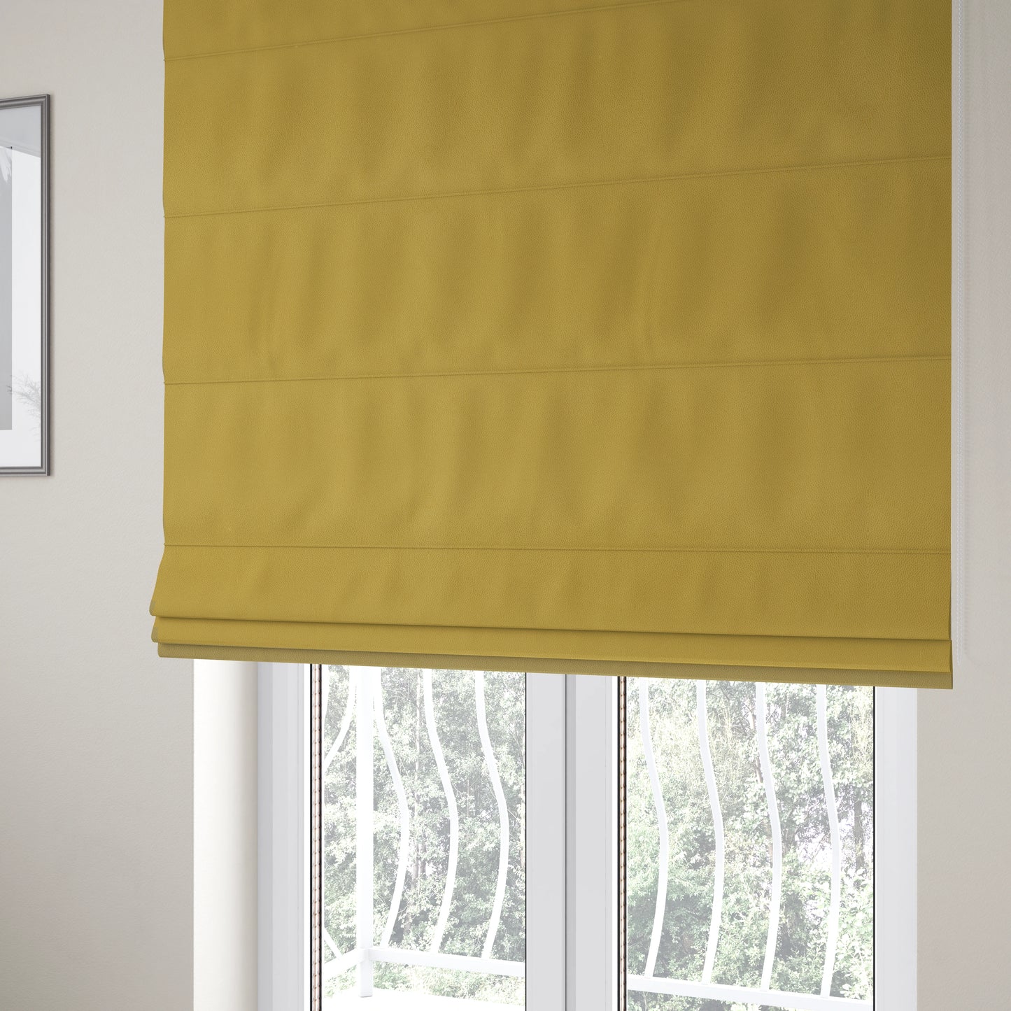 Calgary Soft Suede Yellow Colour Upholstery Fabric CTR-1680 - Roman Blinds