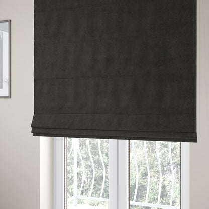 Wazah Plain Velvet Water Repellent Treated Material Dark Brown Colour Upholstery Fabric CTR-1692 - Roman Blinds