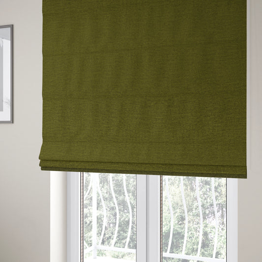 Wazah Plain Velvet Water Repellent Treated Material Green Colour Upholstery Fabric CTR-1696 - Roman Blinds