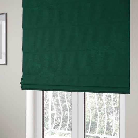 Wazah Plain Velvet Water Repellent Treated Material Emerald Green Colour Upholstery Fabric CTR-1697 - Roman Blinds