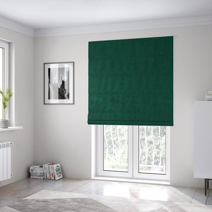 Wazah Plain Velvet Water Repellent Treated Material Emerald Green Colour Upholstery Fabric CTR-1697 - Roman Blinds