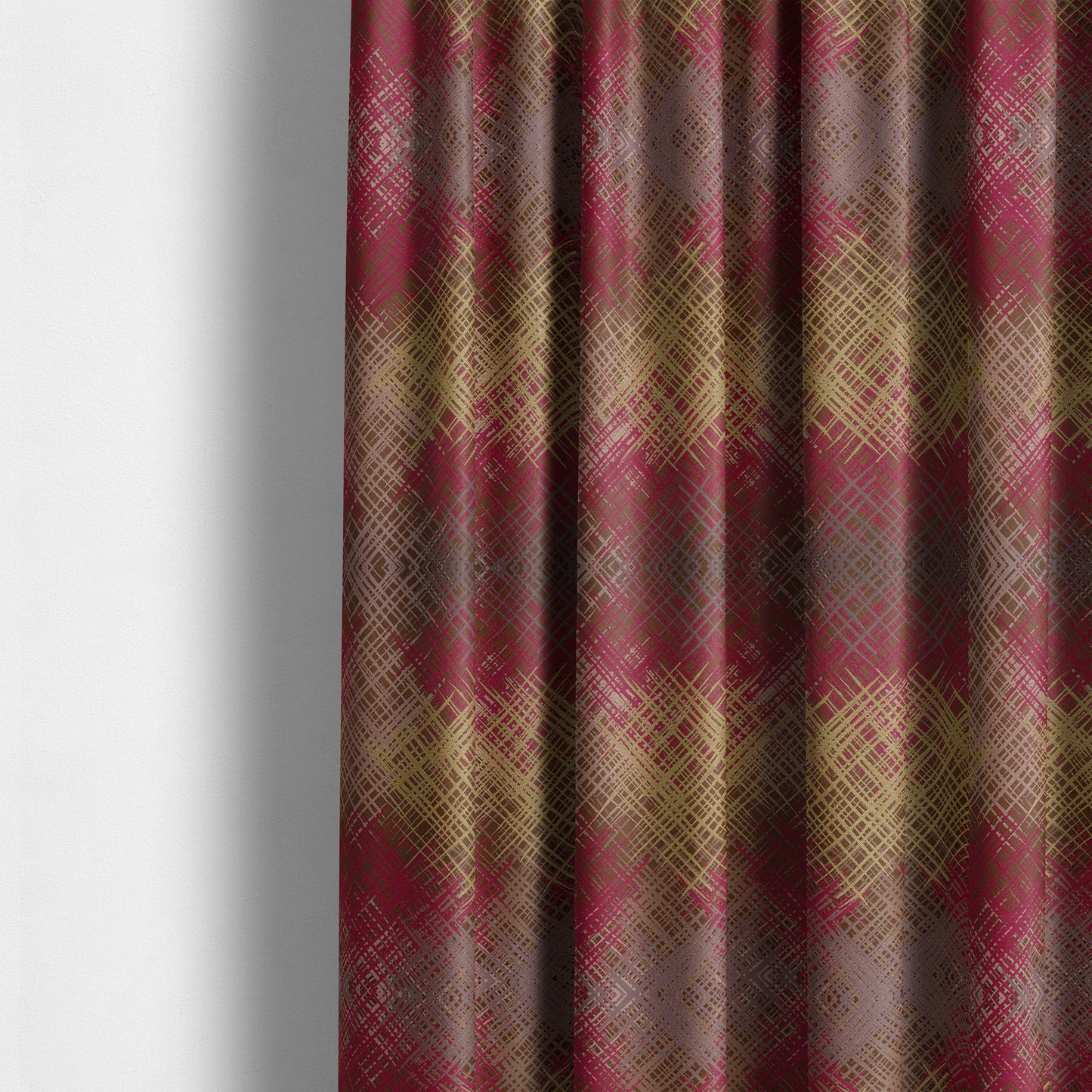 Milano Collection Purple Pink Colours In Abstract Pattern Chenille Furnishing Fabric CTR-170 - Made To Measure Curtains