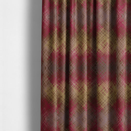 Milano Collection Purple Pink Colours In Abstract Pattern Chenille Furnishing Fabric CTR-170 - Made To Measure Curtains