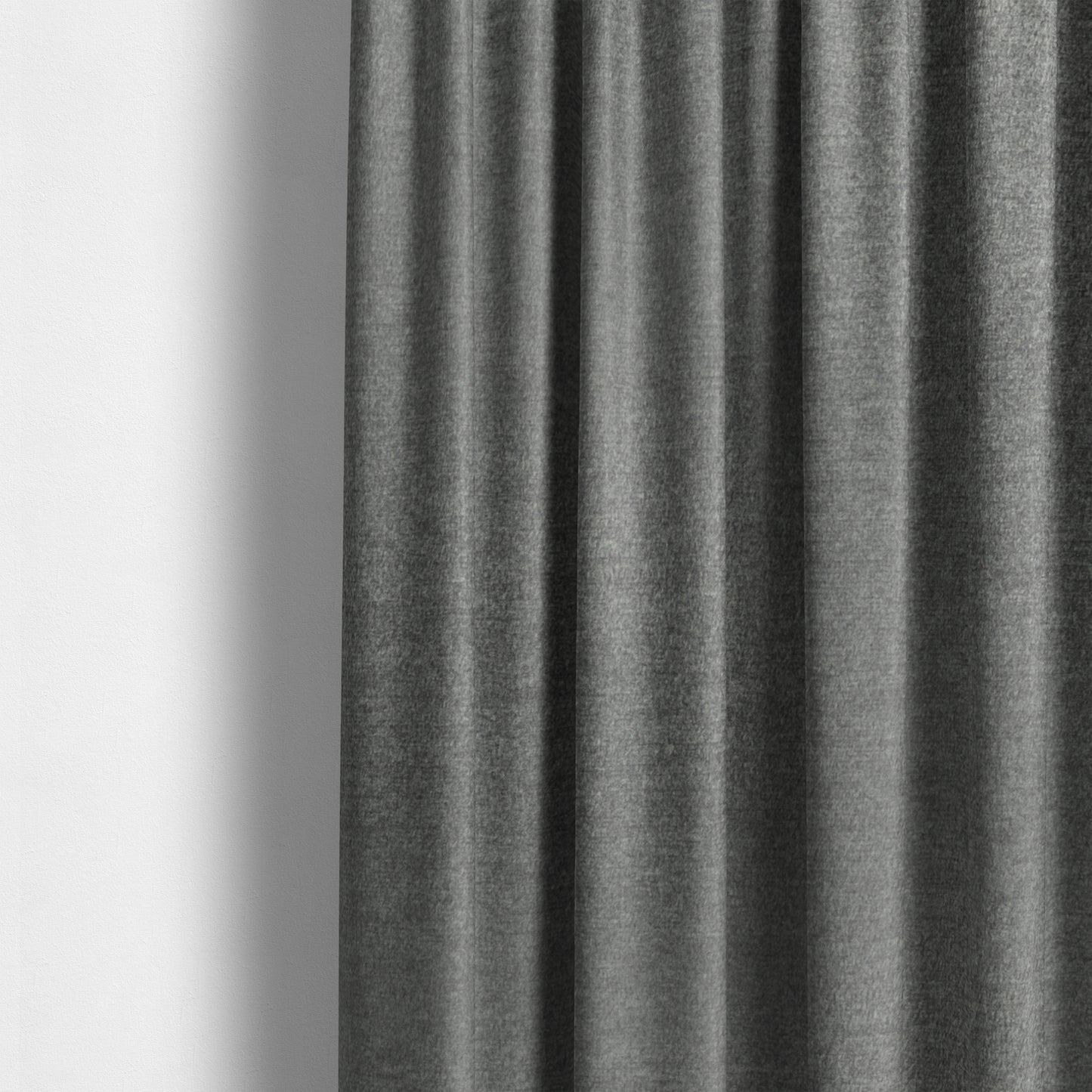 Wazah Plain Velvet Water Repellent Treated Material Dark Silver Colour Upholstery Fabric CTR-1704 - Made To Measure Curtains