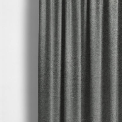 Wazah Plain Velvet Water Repellent Treated Material Dark Silver Colour Upholstery Fabric CTR-1704 - Made To Measure Curtains