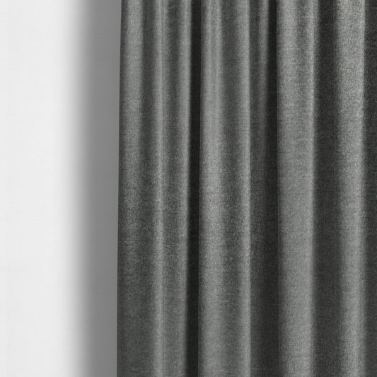 Wazah Plain Velvet Water Repellent Treated Material Dark Silver Colour Upholstery Fabric CTR-1704 - Made To Measure Curtains