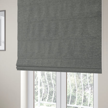 Wazah Plain Velvet Water Repellent Treated Material Dark Silver Colour Upholstery Fabric CTR-1704 - Roman Blinds