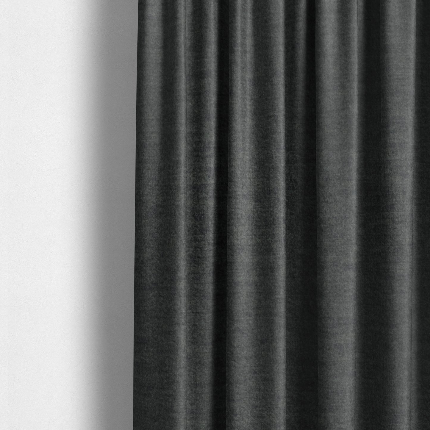 Wazah Plain Velvet Water Repellent Treated Material Charcoal Grey Colour Upholstery Fabric CTR-1705 - Made To Measure Curtains