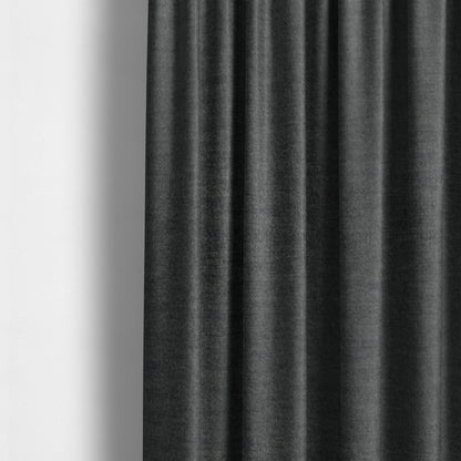 Wazah Plain Velvet Water Repellent Treated Material Charcoal Grey Colour Upholstery Fabric CTR-1705 - Made To Measure Curtains