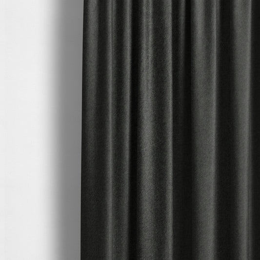 Wazah Plain Velvet Water Repellent Treated Material Iron Grey Colour Upholstery Fabric CTR-1706 - Made To Measure Curtains