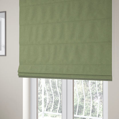 Peru Moleskin Plain Velvet Water Repellent Treated Material Nature Green Colour Upholstery Fabric CTR-1736 - Roman Blinds