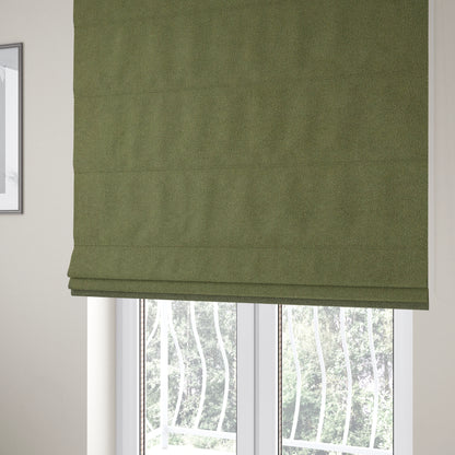 Peru Moleskin Plain Velvet Water Repellent Treated Material Green Colour Upholstery Fabric CTR-1737 - Roman Blinds