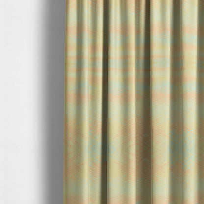 Milano Collection Sky Blue Colours In Abstract Pattern Chenille Furnishing Fabric CTR-174 - Made To Measure Curtains