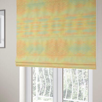 Milano Collection Sky Blue Colours In Abstract Pattern Chenille Furnishing Fabric CTR-174 - Roman Blinds