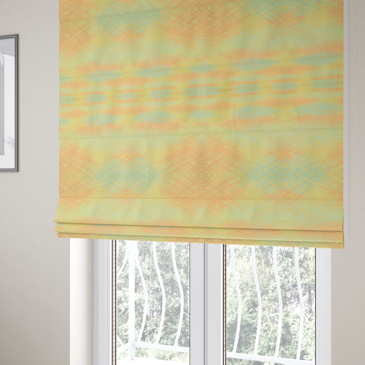 Milano Collection Sky Blue Colours In Abstract Pattern Chenille Furnishing Fabric CTR-174 - Roman Blinds