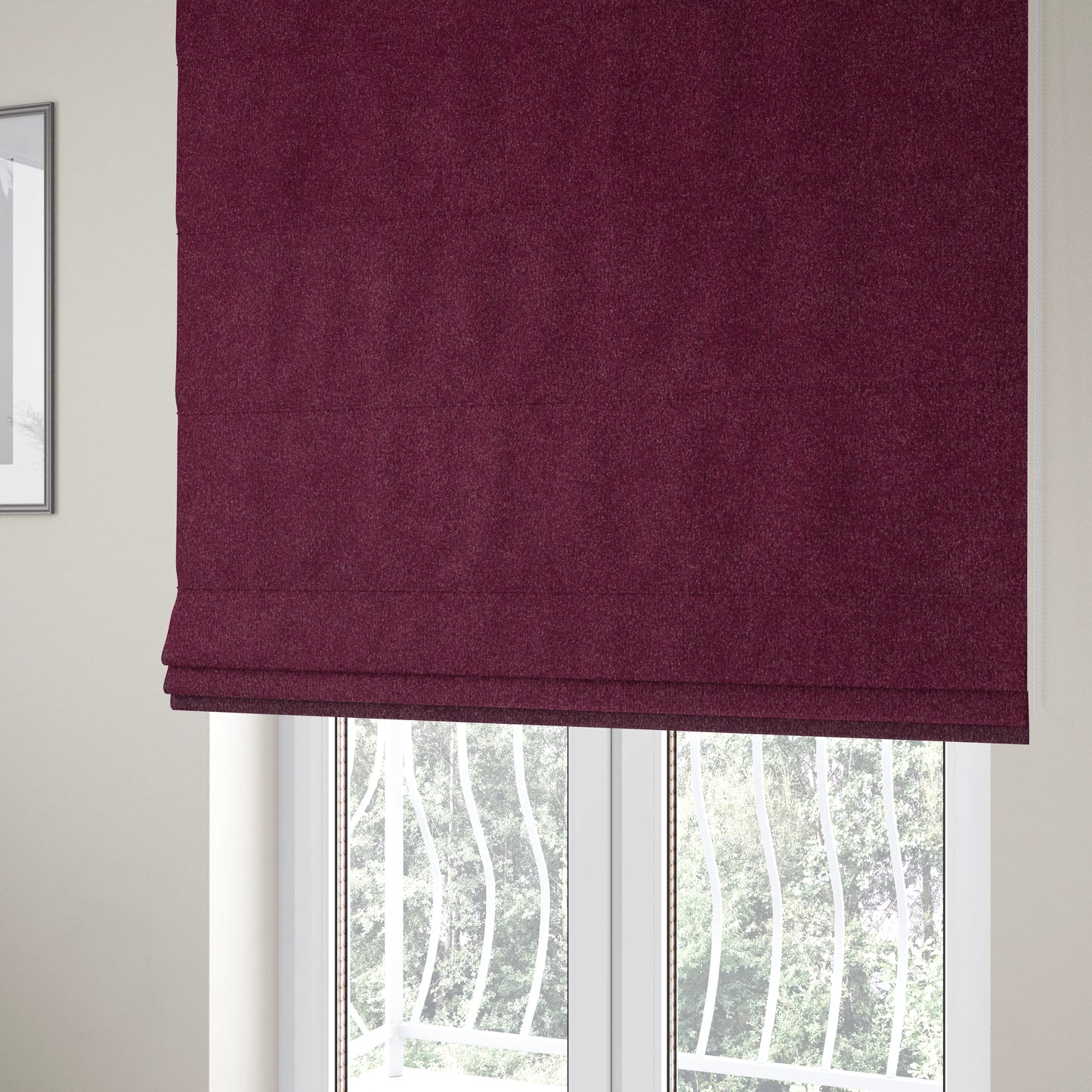 Peru Moleskin Plain Velvet Water Repellent Treated Material Plum Purple Colour Upholstery Fabric CTR-1740 - Roman Blinds