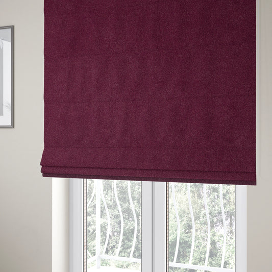 Peru Moleskin Plain Velvet Water Repellent Treated Material Plum Purple Colour Upholstery Fabric CTR-1740 - Roman Blinds