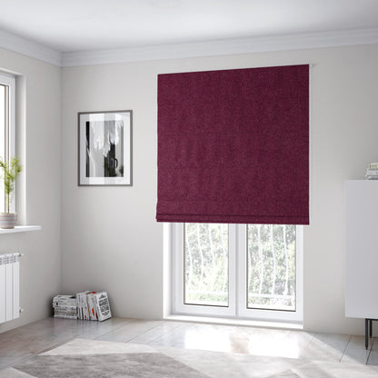 Peru Moleskin Plain Velvet Water Repellent Treated Material Plum Purple Colour Upholstery Fabric CTR-1740 - Roman Blinds