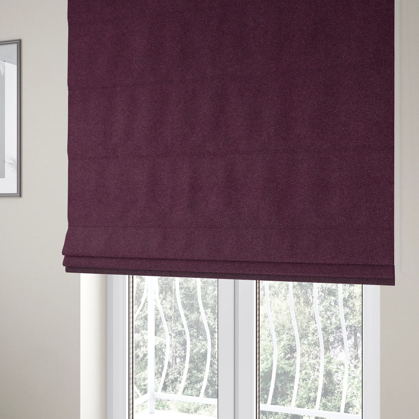 Peru Moleskin Plain Velvet Water Repellent Treated Material Wine Purple Colour Upholstery Fabric CTR-1741 - Roman Blinds