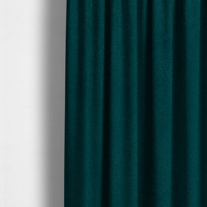 Peru Moleskin Plain Velvet Water Repellent Treated Material Peacock Blue Colour Upholstery Fabric CTR-1746 - Made To Measure Curtains