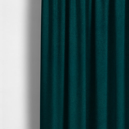 Peru Moleskin Plain Velvet Water Repellent Treated Material Peacock Blue Colour Upholstery Fabric CTR-1746 - Made To Measure Curtains