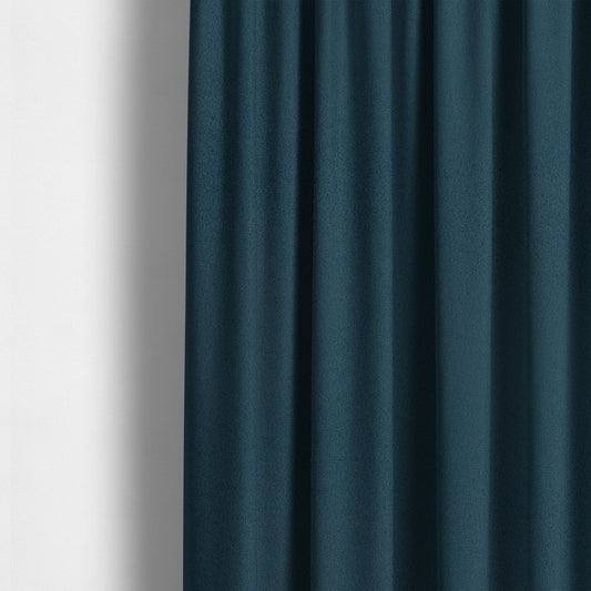 Peru Moleskin Plain Velvet Water Repellent Treated Material Denim Blue Colour Upholstery Fabric CTR-1748 - Made To Measure Curtains