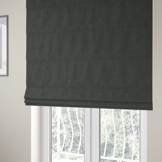 Peru Moleskin Plain Velvet Water Repellent Treated Material Charcoal Grey Colour Upholstery Fabric CTR-1752 - Roman Blinds