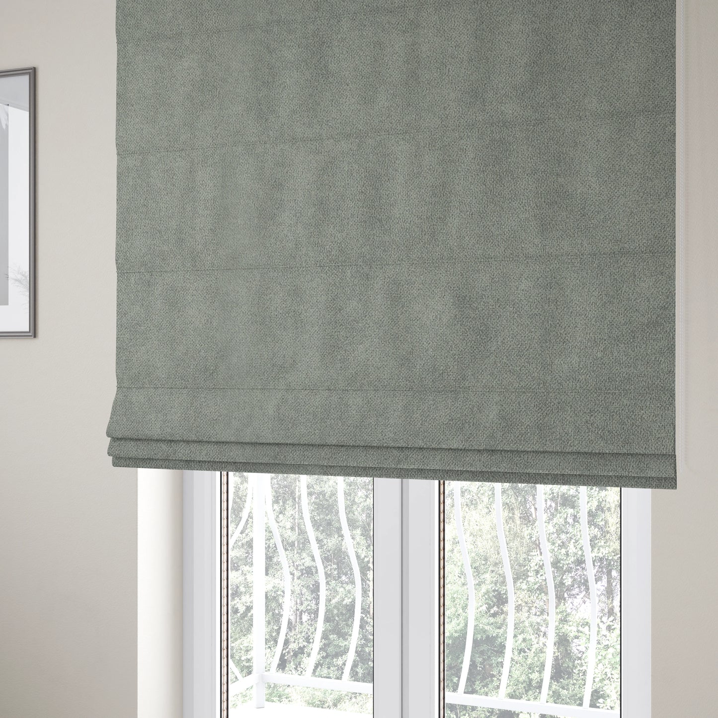 Trafalgar Velvet Clean Easy Grey Upholstery Fabric CTR-1772 - Roman Blinds