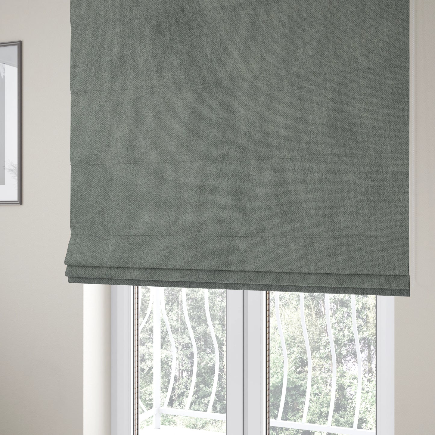 Trafalgar Velvet Clean Easy Grey Upholstery Fabric CTR-1773 - Roman Blinds