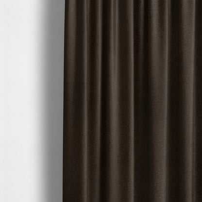 Norfolk Soft Velour Material Oak Brown Colour Upholstery Fabric CTR-1778 - Made To Measure Curtains