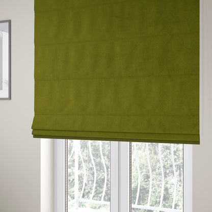 Norfolk Soft Velour Material Green Colour Upholstery Fabric CTR-1780 - Roman Blinds