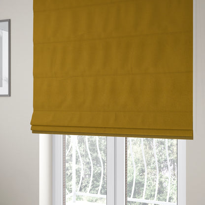 Norfolk Soft Velour Material Yellow Colour Upholstery Fabric CTR-1781 - Roman Blinds