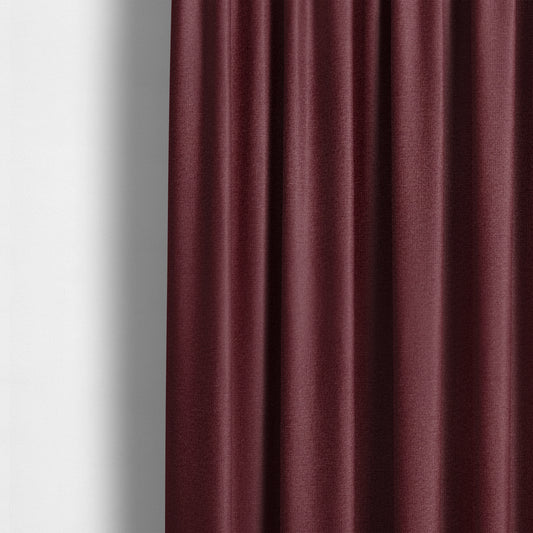 Norfolk Soft Velour Material Burgundy Colour Upholstery Fabric CTR-1784 - Made To Measure Curtains