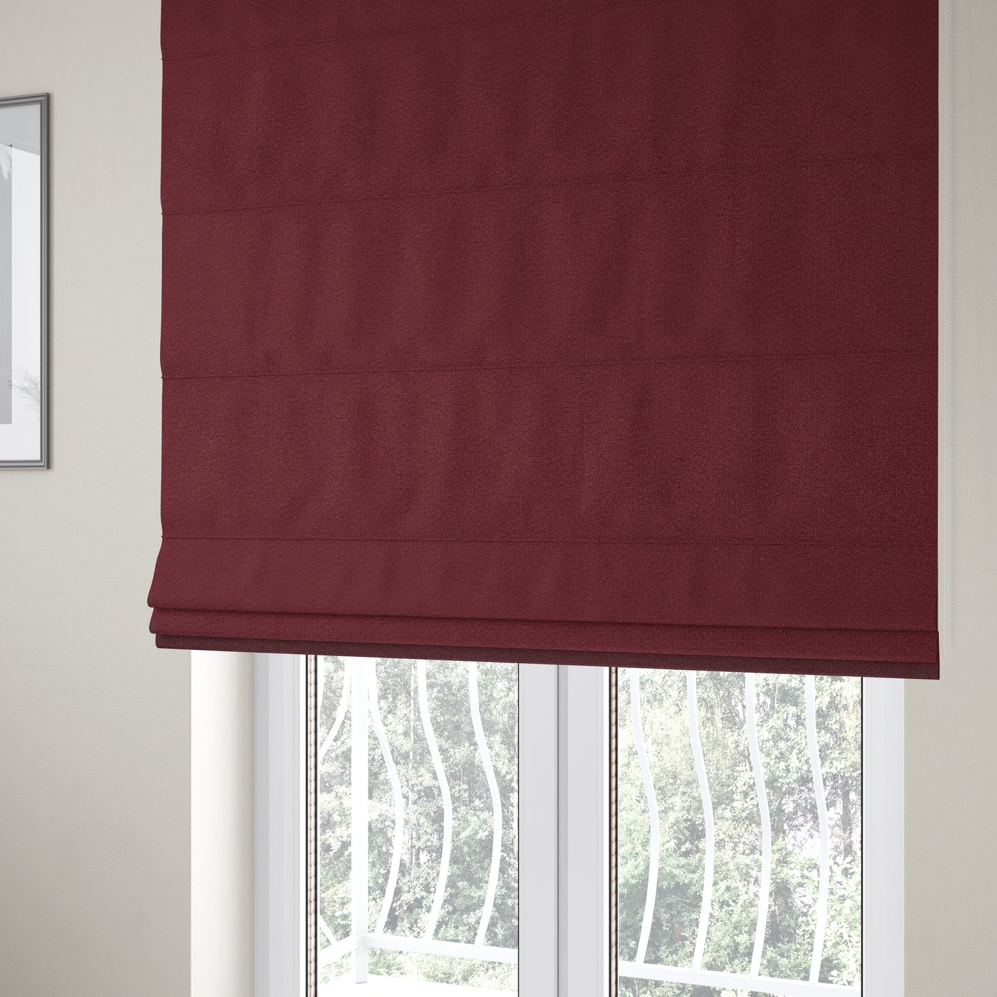 Norfolk Soft Velour Material Burgundy Colour Upholstery Fabric CTR-1784 - Roman Blinds