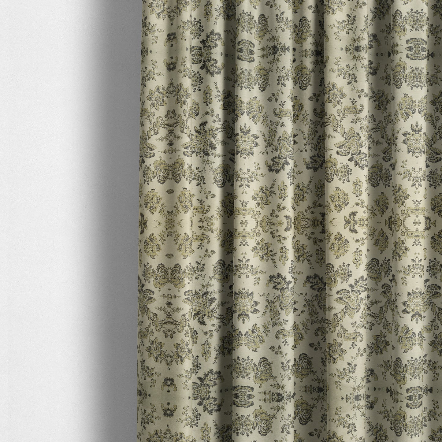 Mumbai Raised Textured Chenille Green Colour Floral Pattern Upholstery Fabric CTR-179 - Made To Measure Curtains