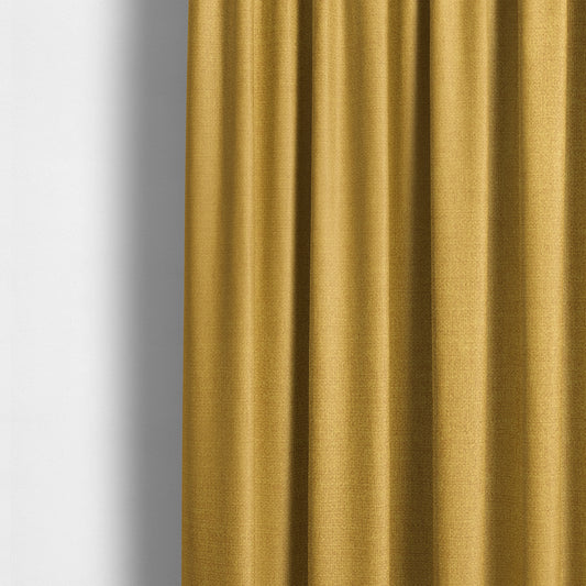 Barbados Plain Velvet Water Repellent Yellow Upholstery Fabric CTR-1806 - Made To Measure Curtains