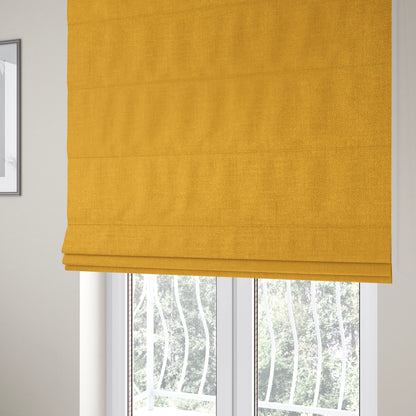 Barbados Plain Velvet Water Repellent Yellow Upholstery Fabric CTR-1806 - Roman Blinds