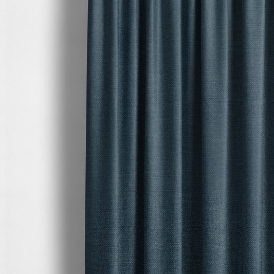 Barbados Plain Velvet Water Repellent Blue Upholstery Fabric CTR-1808 - Made To Measure Curtains