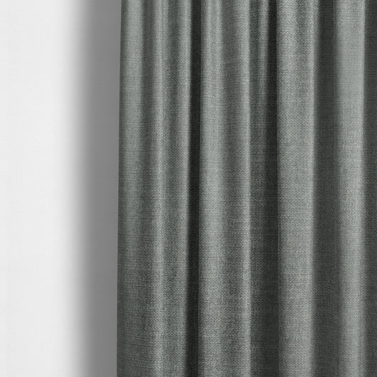 Barbados Plain Velvet Water Repellent Silver Upholstery Fabric CTR-1810 - Made To Measure Curtains