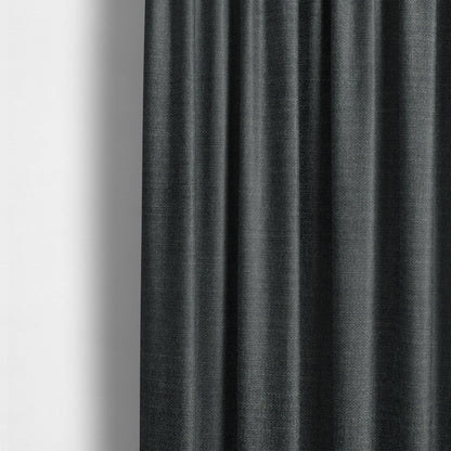 Barbados Plain Velvet Water Repellent Black Upholstery Fabric CTR-1813 - Made To Measure Curtains