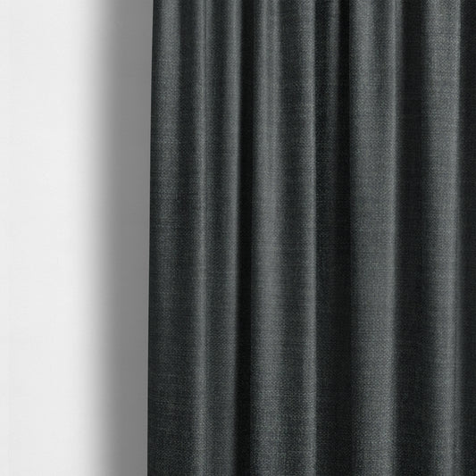 Barbados Plain Velvet Water Repellent Black Upholstery Fabric CTR-1813 - Made To Measure Curtains