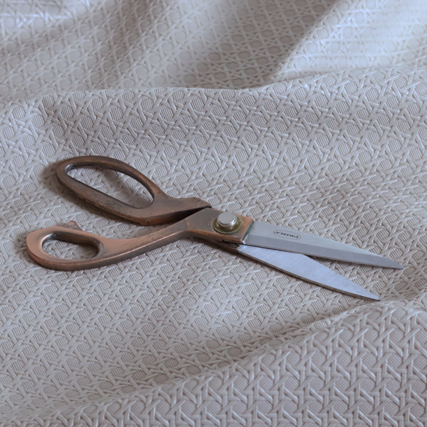 Catanzaro Faux Leather Geometric Pattern In Light Brown Colour Upholstery Fabric CTR-1814