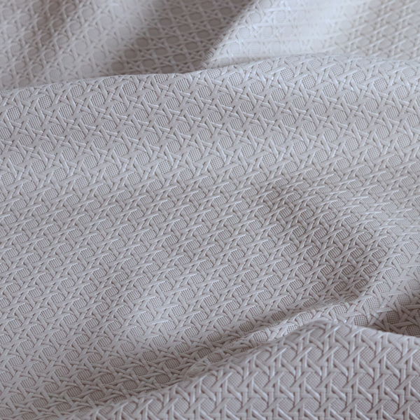 Catanzaro Faux Leather Geometric Pattern In Light Brown Colour Upholstery Fabric CTR-1814