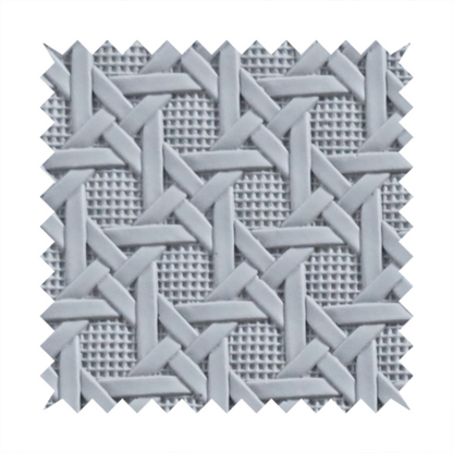Catanzaro Faux Leather Geometric Pattern In Light Grey Colour Upholstery Fabric CTR-1815