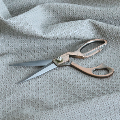 Catanzaro Faux Leather Geometric Pattern In Light Grey Colour Upholstery Fabric CTR-1815